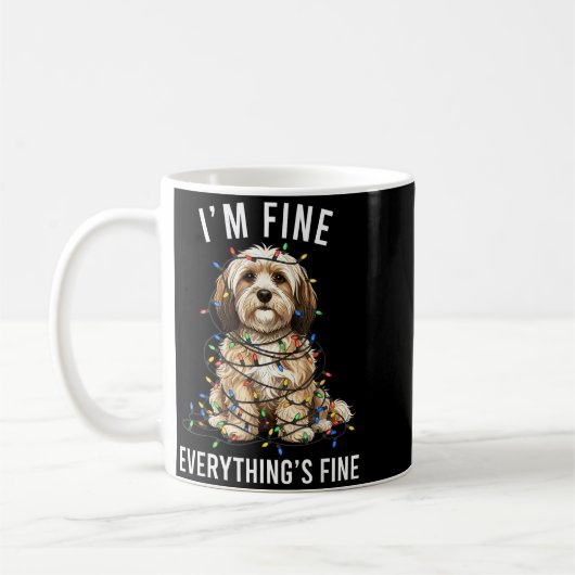 Mug Havanese Christmas I'm Fine Everything Is Fine  (Gauche)