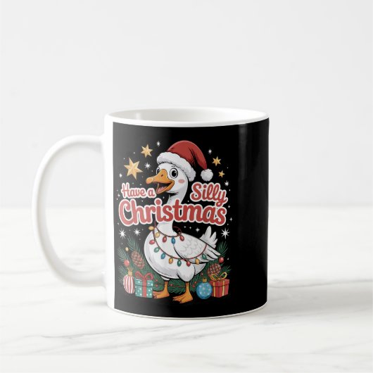 Mug Have A Silly Christmas Funny Goose Santa Hat Light (Gauche)