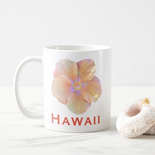 Mug Hawaii Aquarelle Hibiscus Fleur (Avec donut)