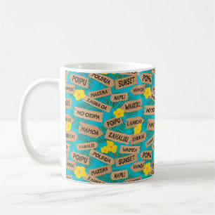 Mug Hawaii Beach Noms sur Blue