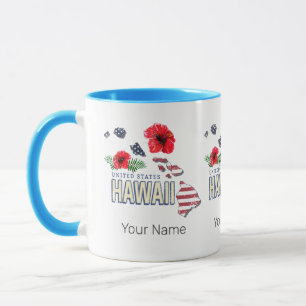 Mug Hawaii États-Unis Retro State Map USA Souvenir