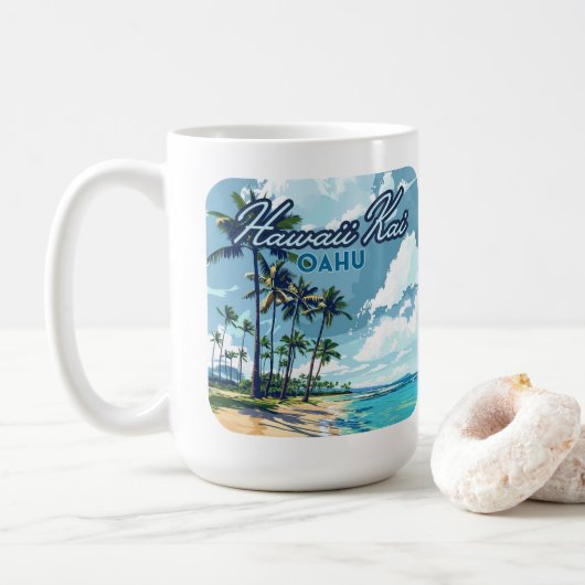 Mug Hawaii Kai Honolulu Oahu Hawaii Retro (Avec donut)