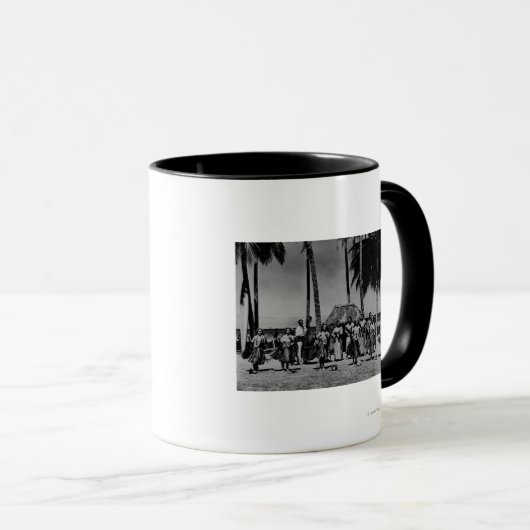 Mug Hawaii - Ligne de Hula Girls Dancing (Devant droit)