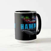 MUG HAWAII NYE TRIBAL POLYNÉSIEN HUMPBACK FEU (Devant droit)