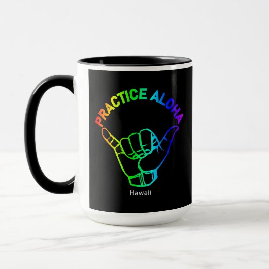 Mug Hawaii Practice Aloha Rainbow Shaka (Hang lâche) (Gauche)