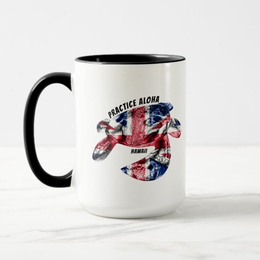 Mug Hawaii Practice Aloha - Tribal Honu HIFlag (Gauche)