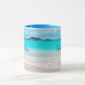 Mug Hawaii tropical bleu océan sable plage photo nom (Centre)