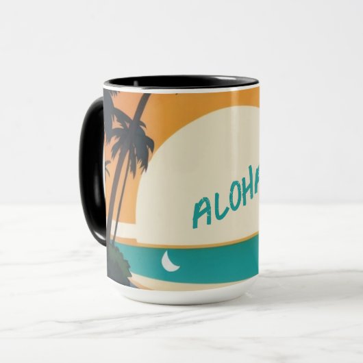 Mug Hawaiian/Aloha/Tropical/plage (Devant gauche)