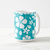 MUG HAWAIIAN HULA (HIBISCUS) TURQUOISE (Devant droit)