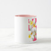 Mug Hawaiian white plumeria flower pink (Centre)