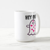 Mug Hé Boo ! Fantôme couvert dans les coeurs (Devant droit)