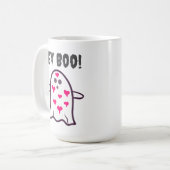 Mug Hé Boo ! Fantôme couvert dans les coeurs (Devant gauche)