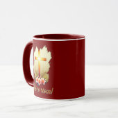 Mug He Is Risen – Christian Easter Cross Art - caneca (Devant gauche)