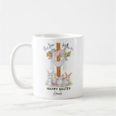 Mug He is Risen Happy Easter Gift with Cross & Bunnies (Gauche)