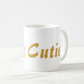 Mug Hé lettrage d'or de Cutie (Devant droit)