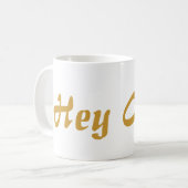 Mug Hé lettrage d'or de Cutie (Devant gauche)