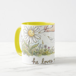 Mug He Loves me - Daisy Love me not Whimsical Combo