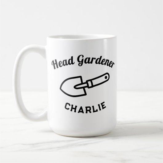 Mug Head Gardener Humor Funny Garden Trowel Custom (Gauche)