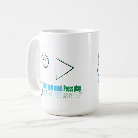 Mug Heal your mind. Press play (Devant gauche)