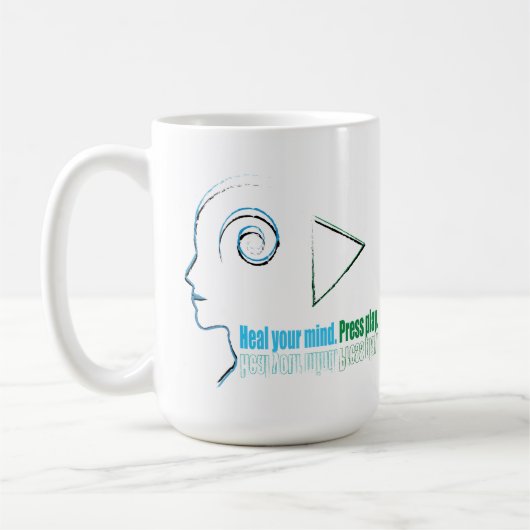 Mug Heal your mind. Press play (Gauche)
