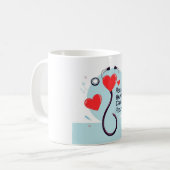 Mug Healing Hands, Soins Coeurs - Infirmière et Docteu (Devant gauche)