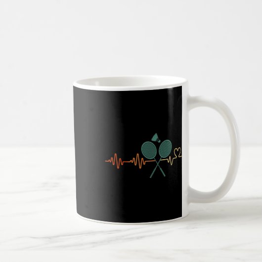 Mug Hearbeat Volant de badminton Racket Retro Player G (Droite)