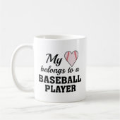 Mug Heart Belongs Baseball (Gauche)