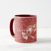 Mug Heart Candy Red Glitter Love   (Devant gauche)