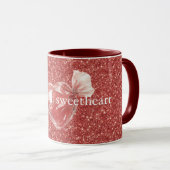 Mug Heart Candy Red Glitter Love   (Devant droit)