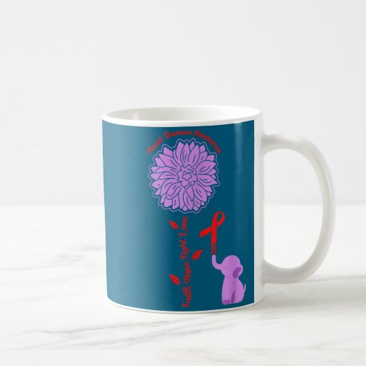 Mug Heart Disease Awareness Faith Hope Fight Love Card (Droite)