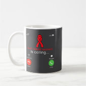 Mug Heart Disease Awareness Red Ribbon Heart Attack Su (Gauche)