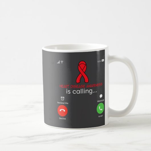 Mug Heart Disease Awareness Red Ribbon Heart Attack Su (Droite)
