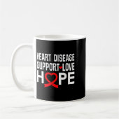 Mug Heart Disease Suprt Love Hope Red Ribbon  (Gauche)