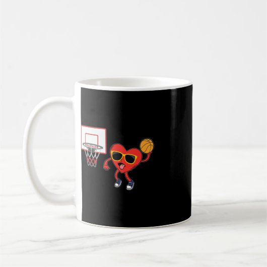 Mug Heart Dunk Joueur de basket Valentines Jour Amour (Gauche)
