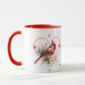 Mug  Heart  'Forever' Red Cardinal Heart Personalize (Gauche)