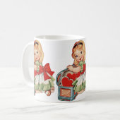 Mug Heart Girl Enfant Retro Enfants mignons (Devant gauche)