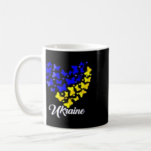Mug Heart Heart Ukraine Shirt Butterfly I Stand With U (Gauche)
