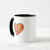 Mug Heart Love Et Live Basketball (Devant gauche)