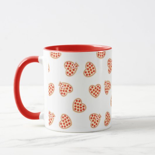 Mug Heart Pepperoni Pizza Motif (Gauche)