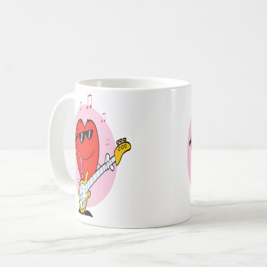 Mug Heart Playing Music Valentines Tshirt For Men Wome (Devant gauche)