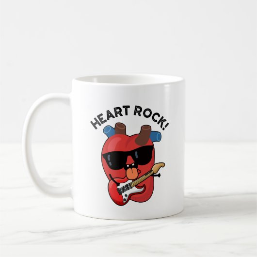 Mug Heart Rock Funny Music Pun (Gauche)