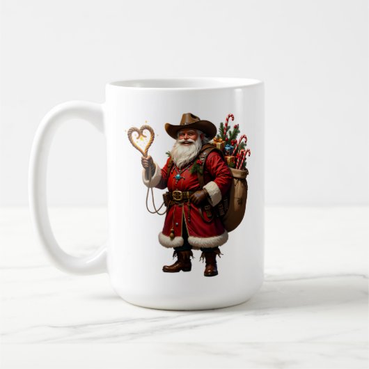 Mug Heart Rope Cowboy Santa (Gauche)