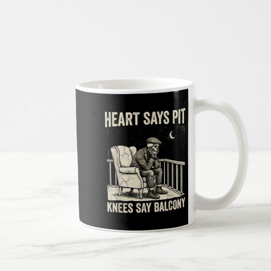 Mug Heart Says T Knees Say Balcony Funny Old Men Music (Droite)