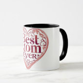 Mug Heart Scroll Meilleure Maman Jour des mères (Devant droit)