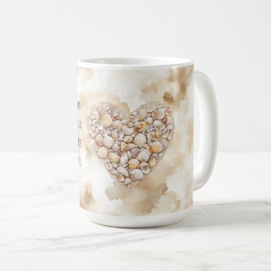 Mug Heart Sea Shells Sand (Devant droit)