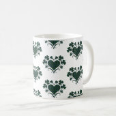 Mug Heart Shamrock Plaid Blue Green Tartan Clover (Devant droit)