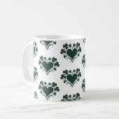 Mug Heart Shamrock Plaid Blue Green Tartan Clover (Devant gauche)