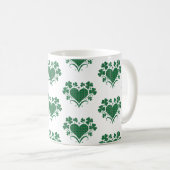 Mug Heart Shamrock Plaid Green Classic Clover (Devant droit)