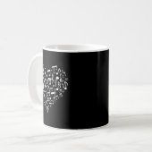 Mug Heart Shape Musical Notes Music Lovers Gift Valent (Devant gauche)