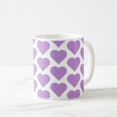 Mug Heart Shape Plaid Pink Purple Pastel (Devant droit)